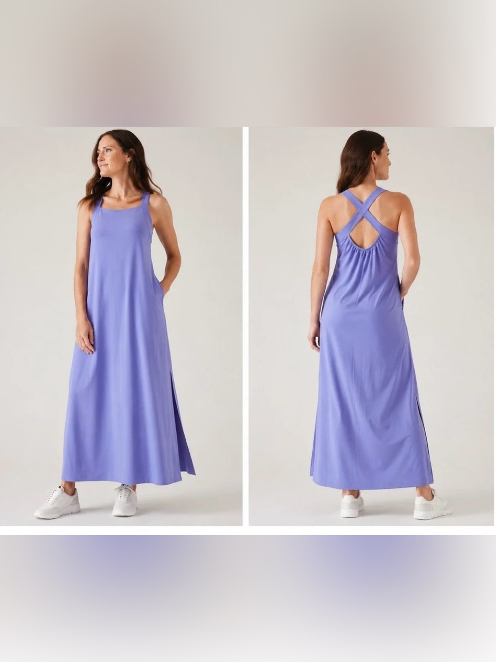 Athleta Arrival Lightweight Maxi Dress in Periwinkle Blue